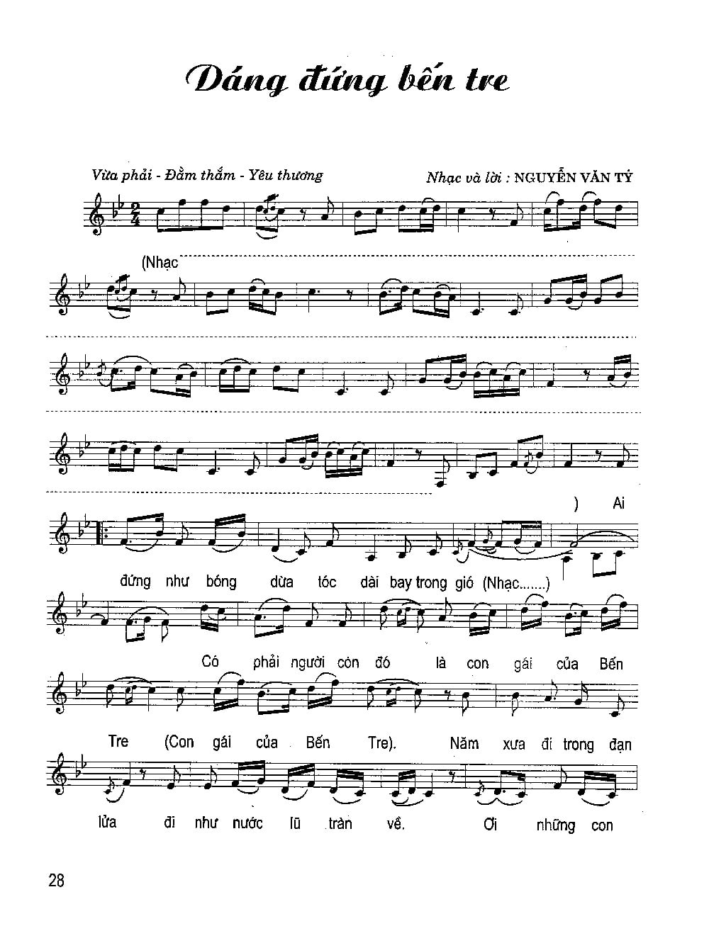 Sheet nhạc Dáng đứng Bến Tre - Trang 1
