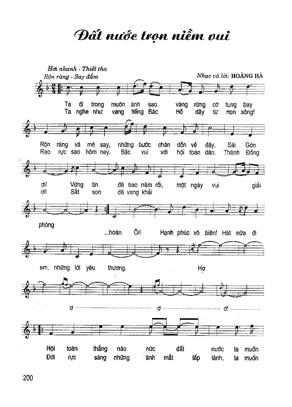 Sheet nhạc Đất nước trọn niềm vui - Trang 1
