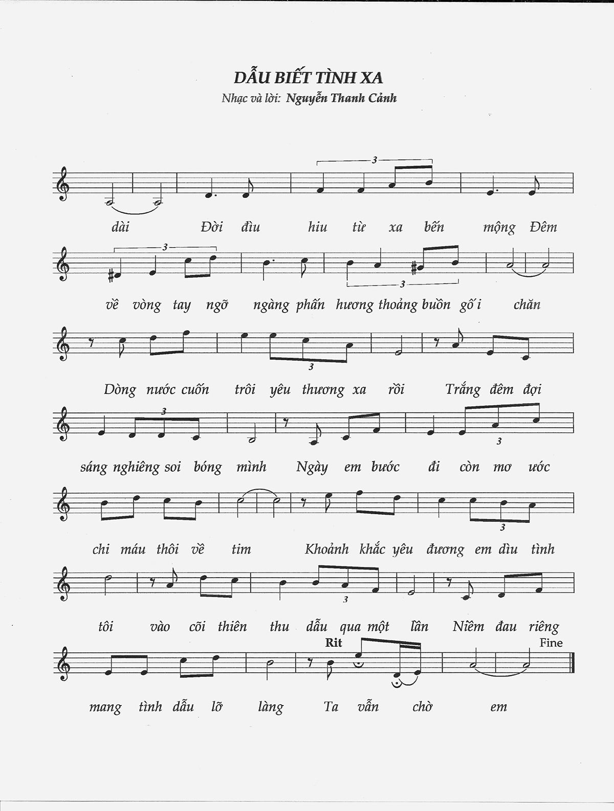 Sheet nhạc Dẫu biết tình xa - Trang 2