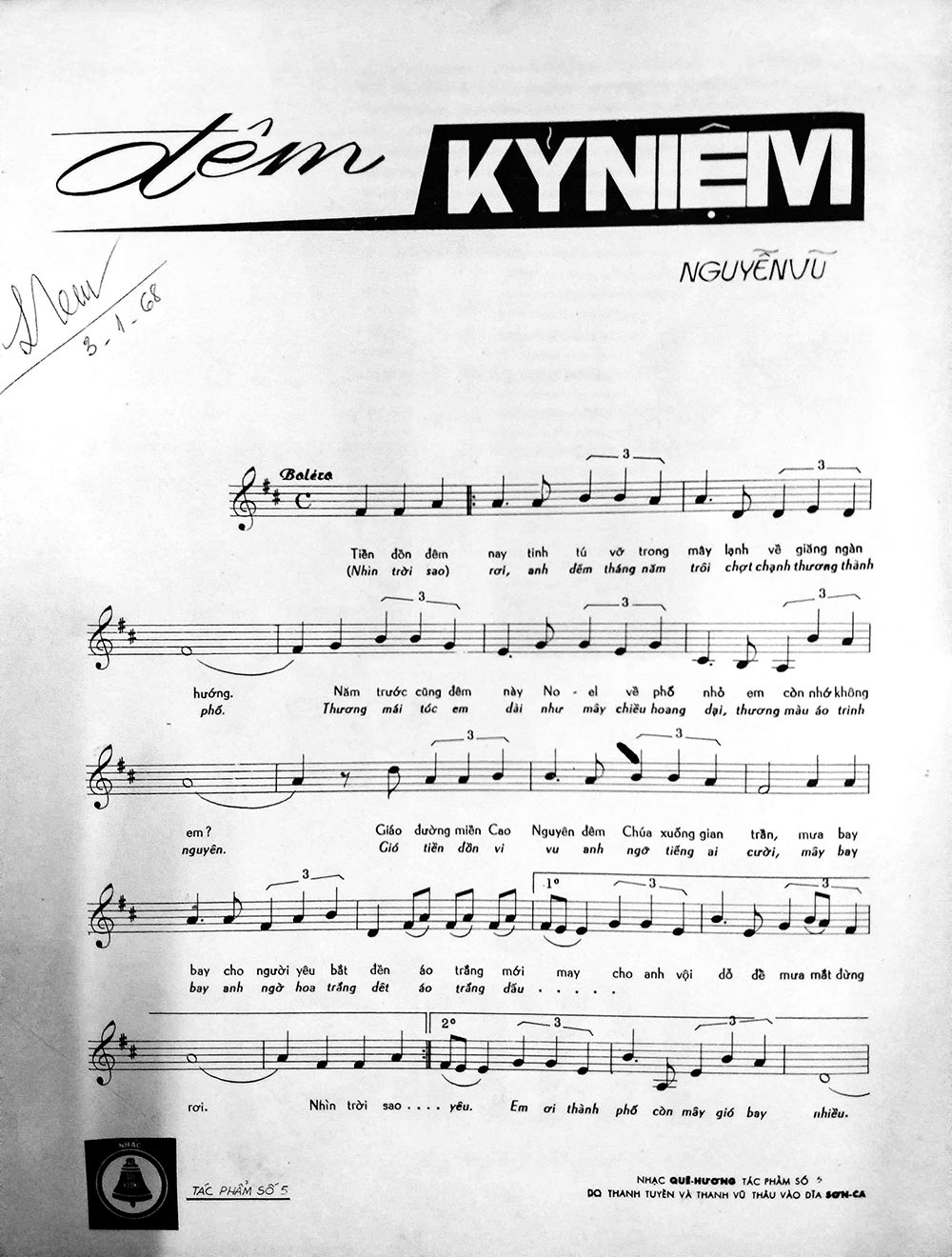 Sheet nhạc Đêm kỷ niệm - Trang 2