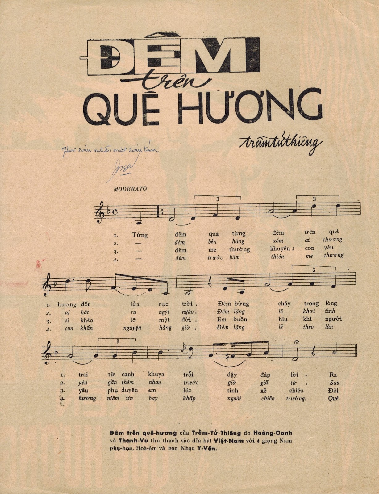 Sheet nhạc Đêm trên quê hương - Trang 2