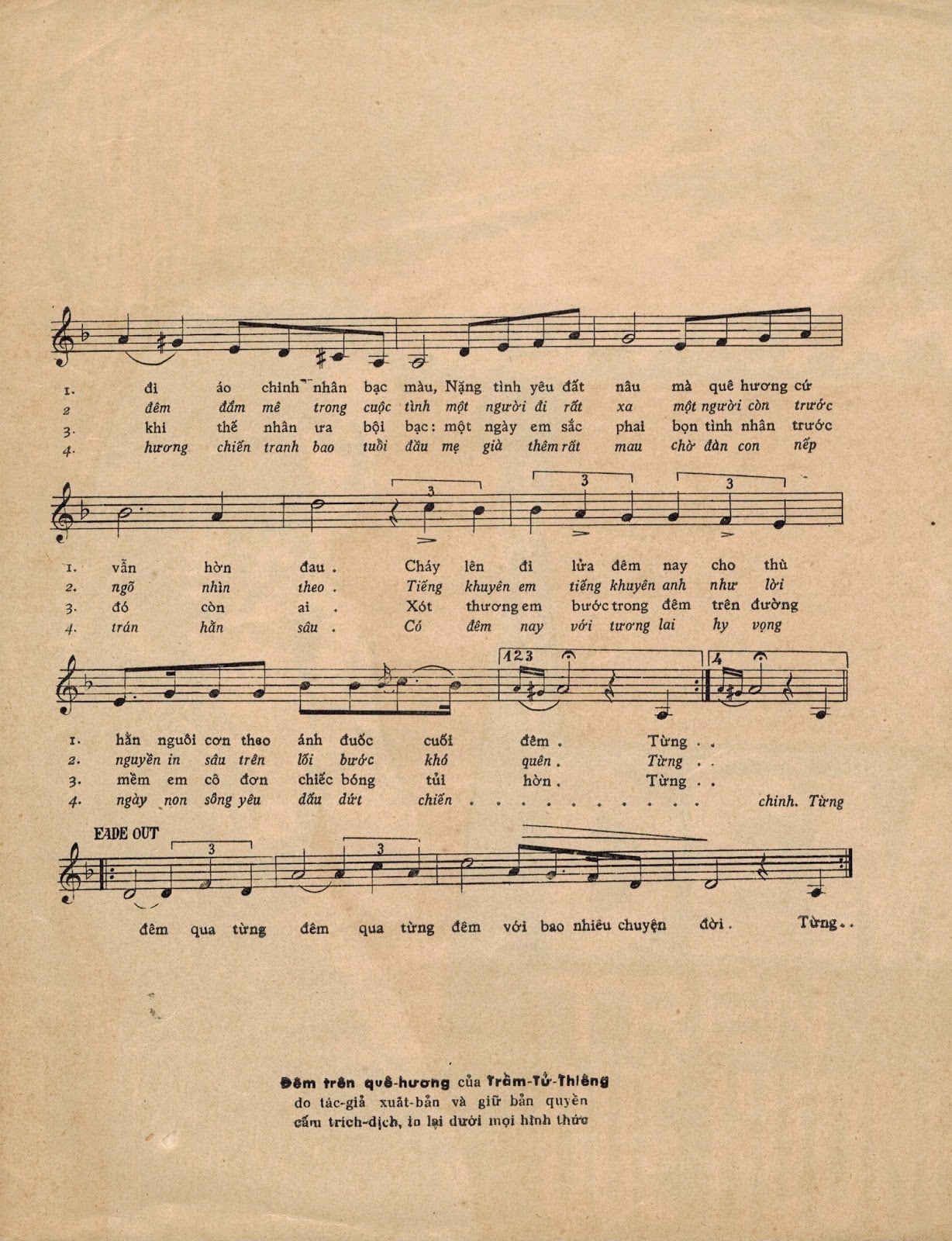 Sheet nhạc Đêm trên quê hương - Trang 3