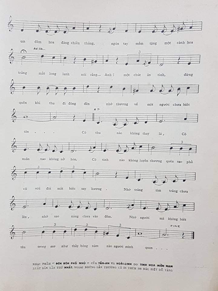 Sheet nhạc Đèn đêm phố nhỏ - Trang 3