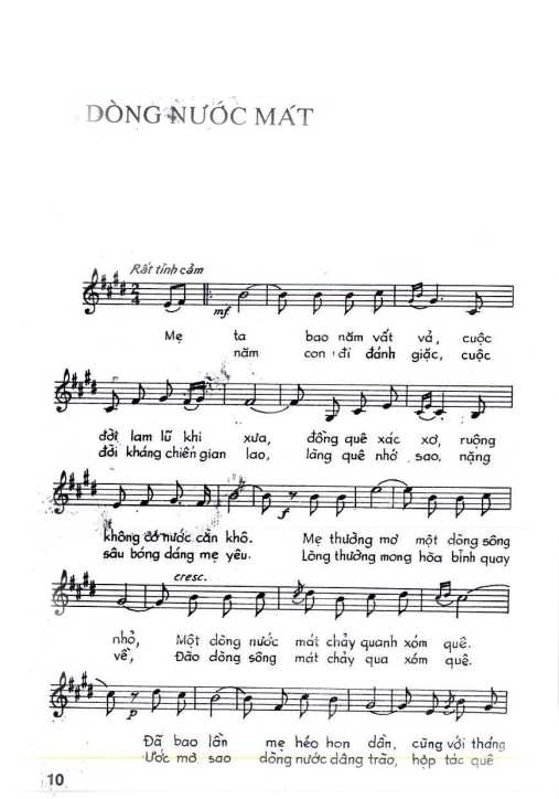 Sheet nhạc Dòng nước mát - Trang 1