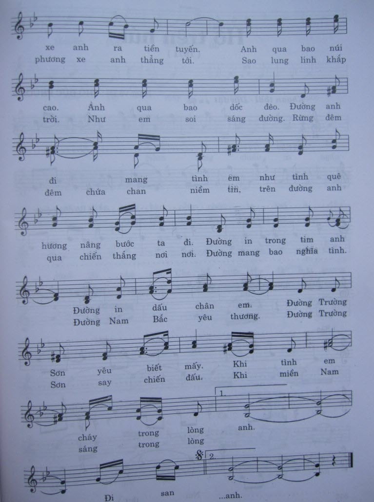 Sheet nhạc Đường Trường Sơn xe anh qua - Trang 2