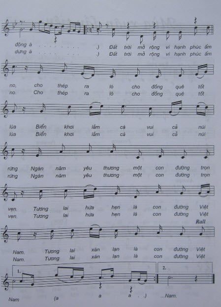 Sheet nhạc Đường bốn mùa xuân - Trang 3