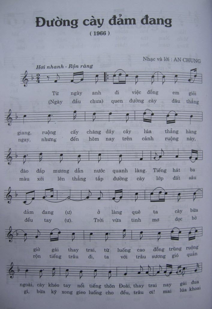 Sheet nhạc Đường cày đảm đang - Trang 1