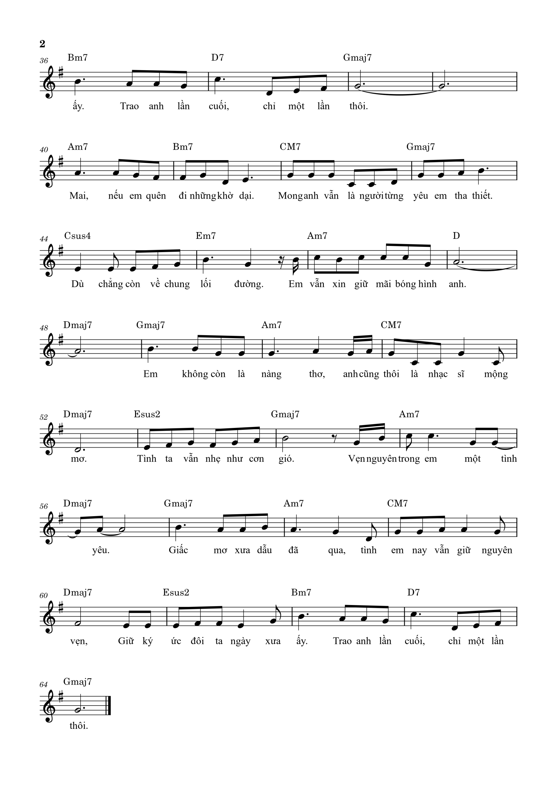 Sheet nhạc Em không còn là nàng thơ - Trang 2