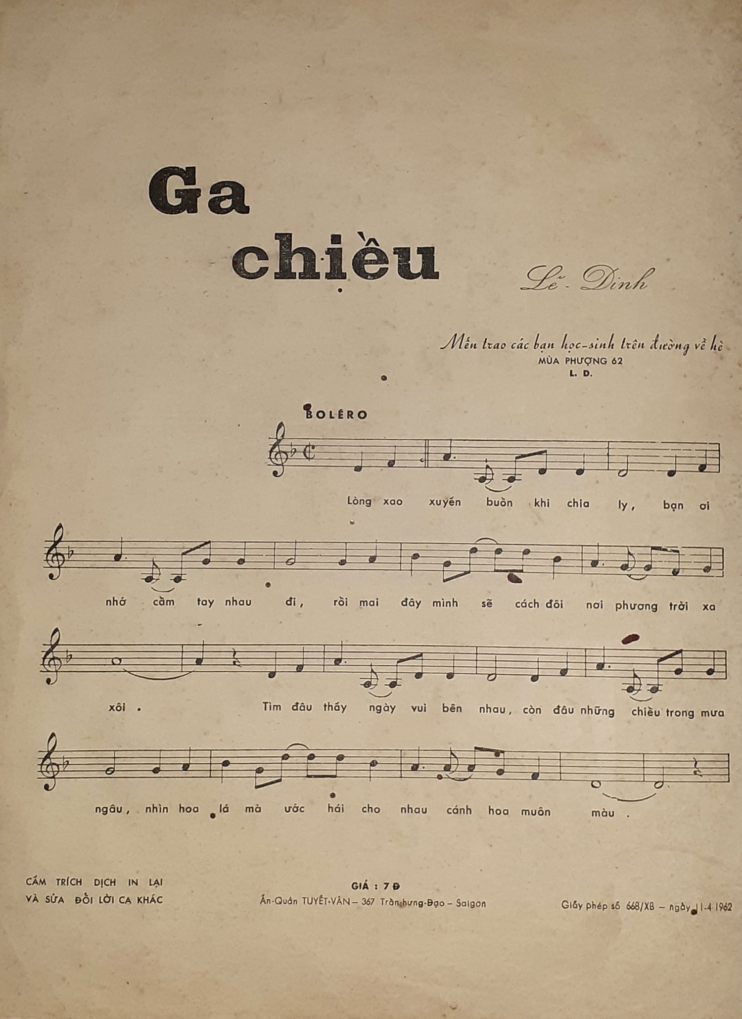 Sheet nhạc Ga chiều - Trang 2