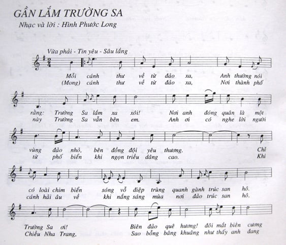 Sheet nhạc Gần lắm Trường Sa - Trang 1