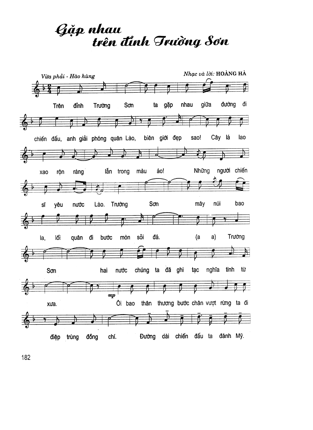 Sheet nhạc Gặp nhau trên đỉnh Trường Sơn - Trang 1