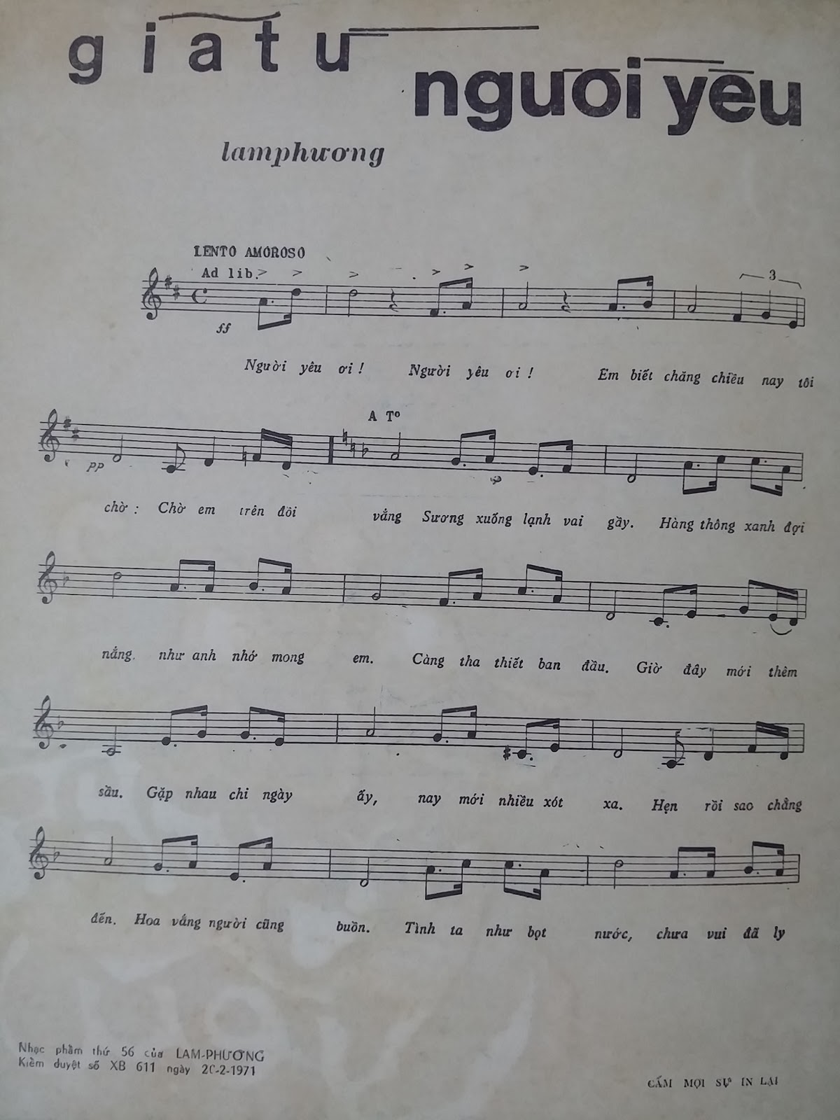Sheet nhạc Giã từ người yêu - Trang 2