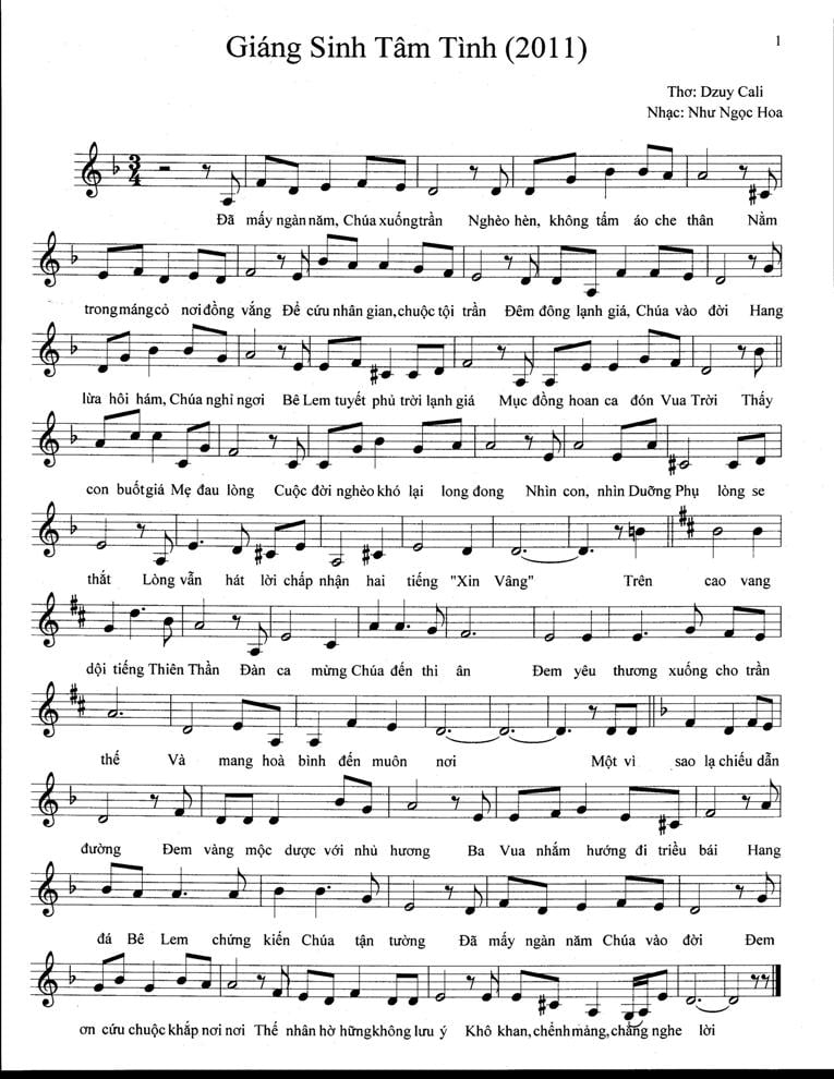 Sheet nhạc Giáng sinh tâm tình - Trang 1