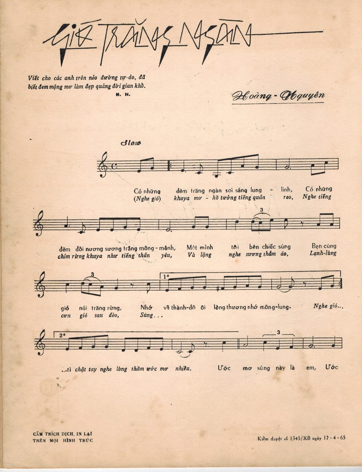 Sheet nhạc Gió trăng ngàn - Trang 2