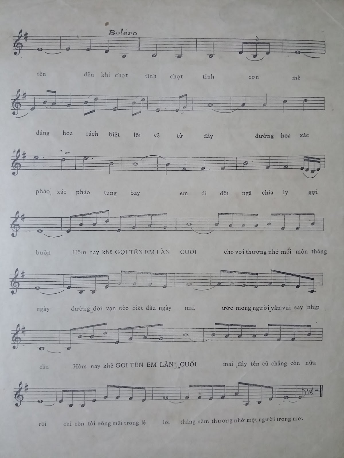 Sheet nhạc Gọi tên em lần cuối - Trang 3