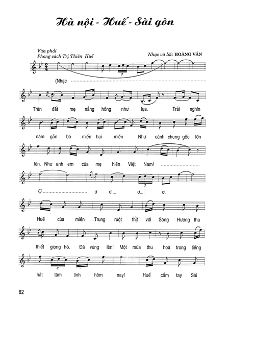 Sheet nhạc Hà Nội Huế Sài Gòn - Trang 1