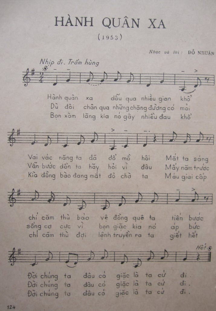 Sheet nhạc Hành quân xa - Trang 1