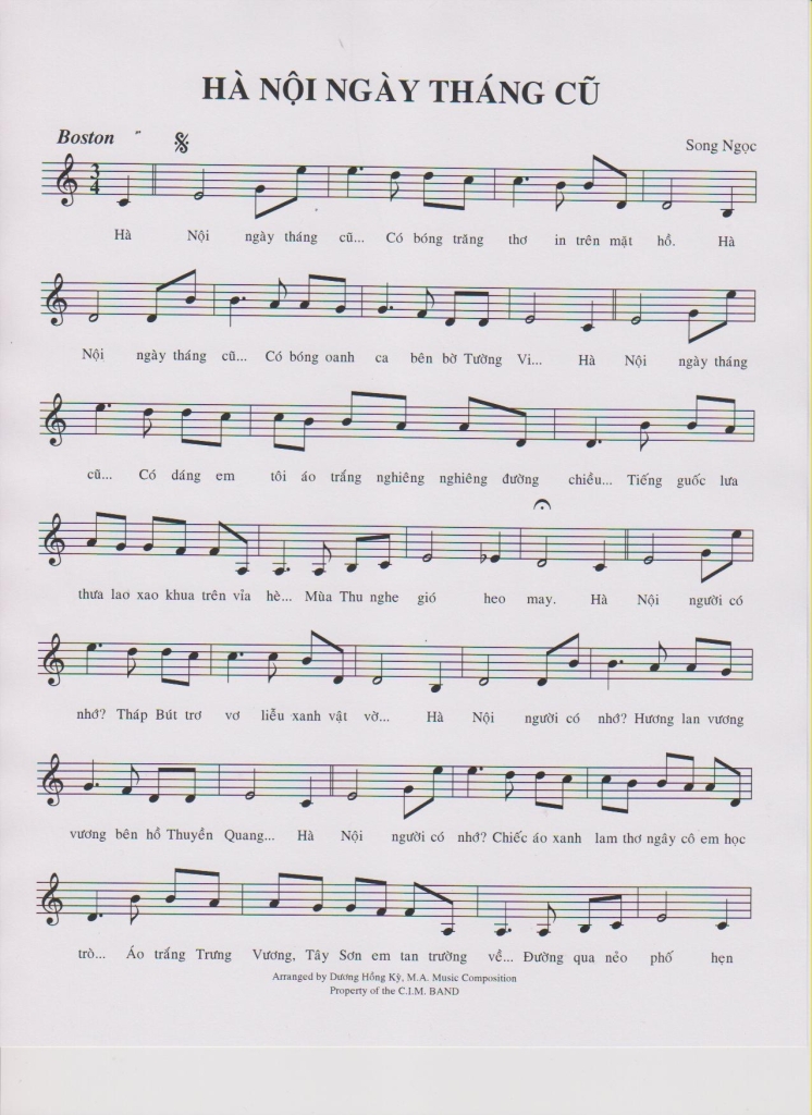 Sheet nhạc Hà Nội ngày tháng cũ - Trang 1