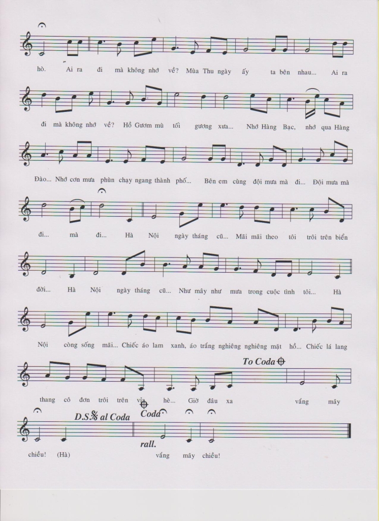 Sheet nhạc Hà Nội ngày tháng cũ - Trang 2