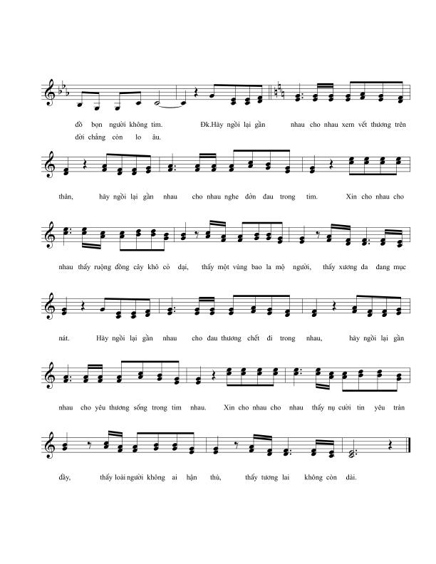 Sheet nhạc Hãy ngồi lại gần nhau - Trang 2