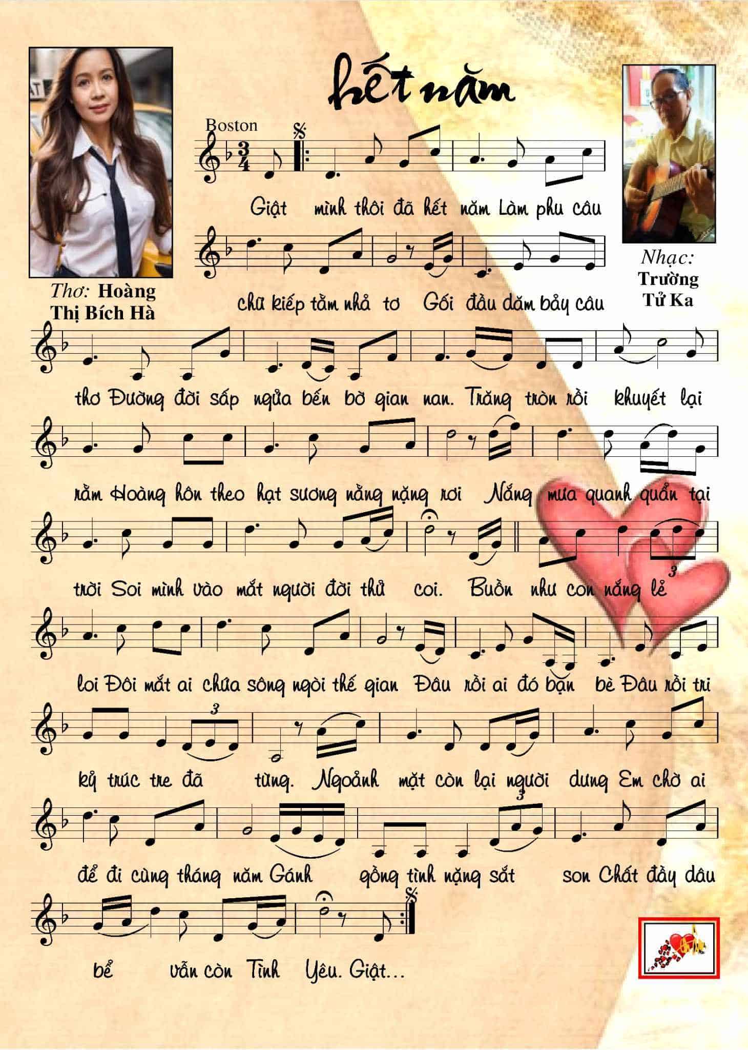 Sheet nhạc Hết năm - Trang 1