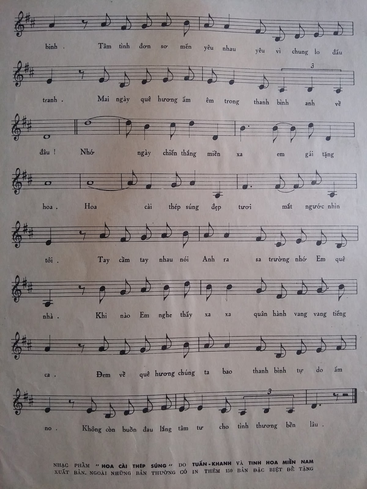 Sheet nhạc Hoa cài thép súng - Trang 3