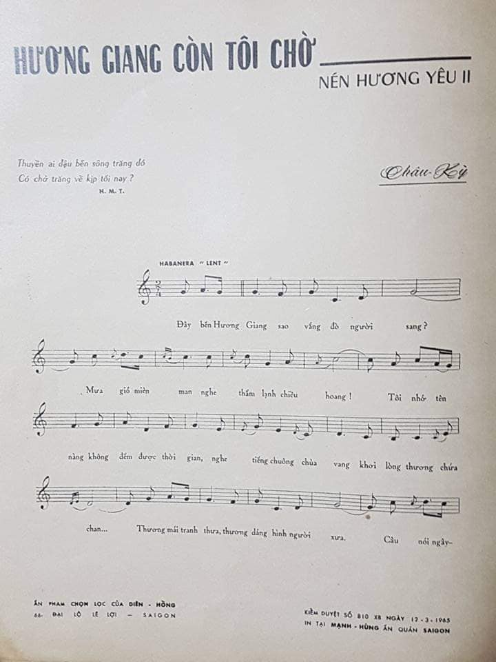 Sheet nhạc Hương Giang còn tôi chờ - Trang 2