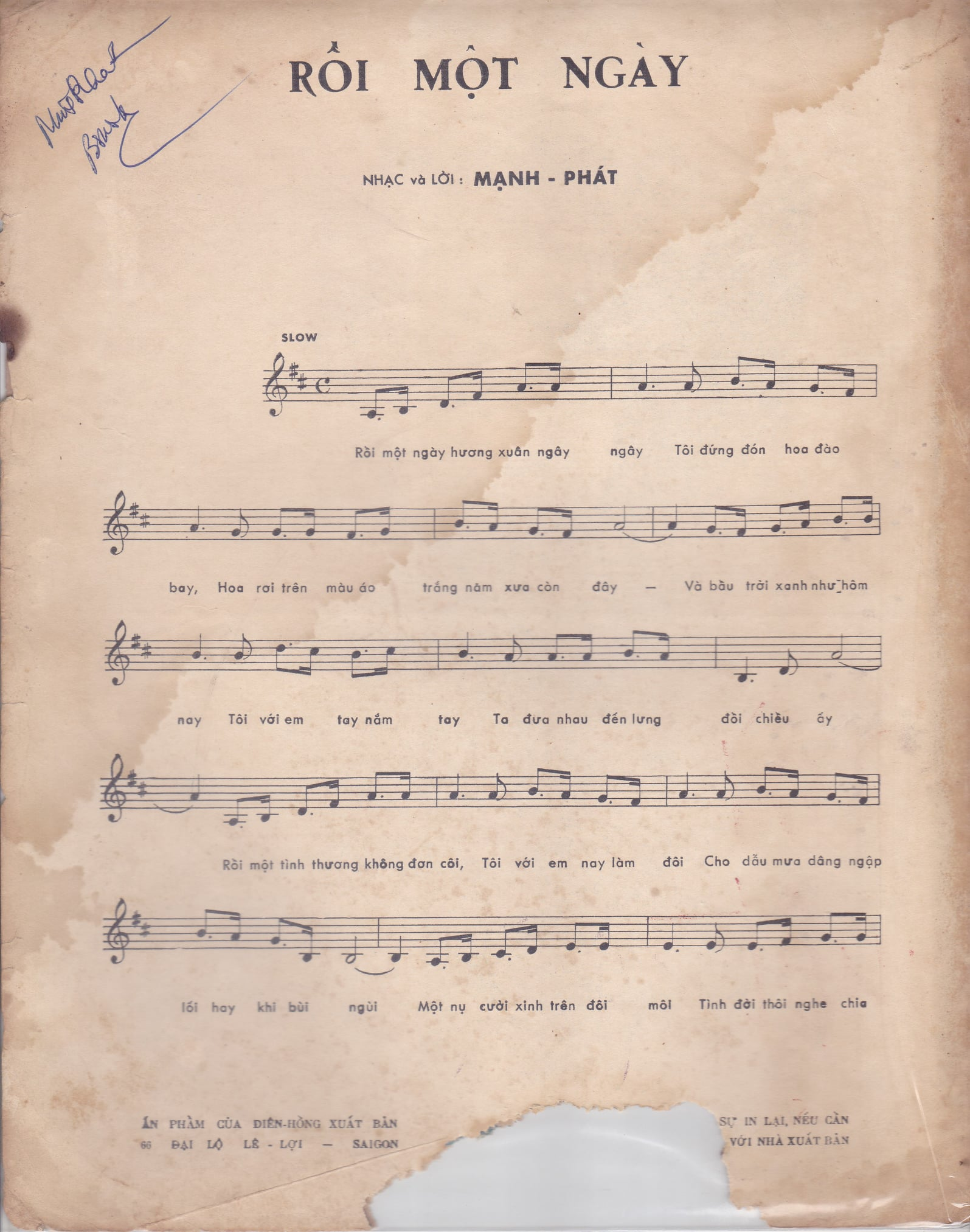 Sheet nhạc Rồi một ngày - Trang 2