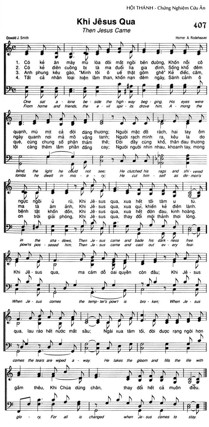 Sheet nhạc Khi Jesus qua - Trang 1