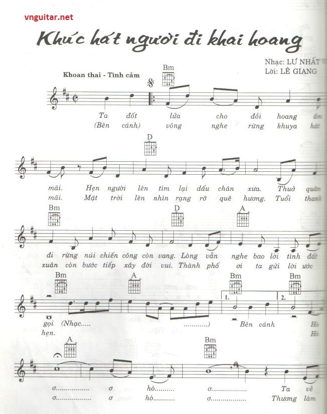 Sheet nhạc Khúc hát người đi khai hoang - Trang 1