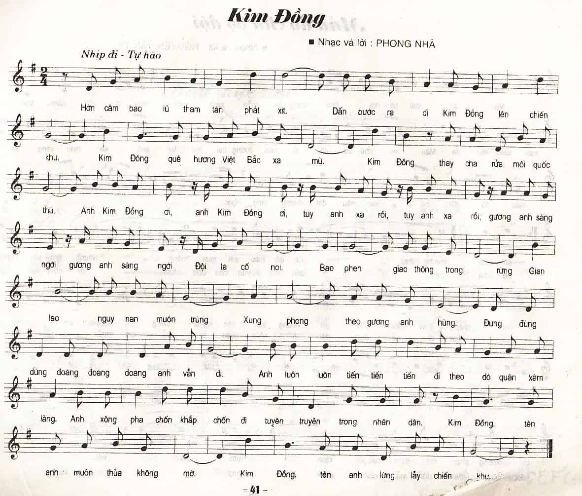 Kim Đồng Sheet Nhạc