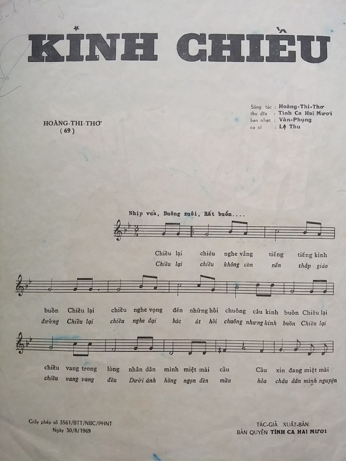 Sheet nhạc Kinh chiều - Trang 2