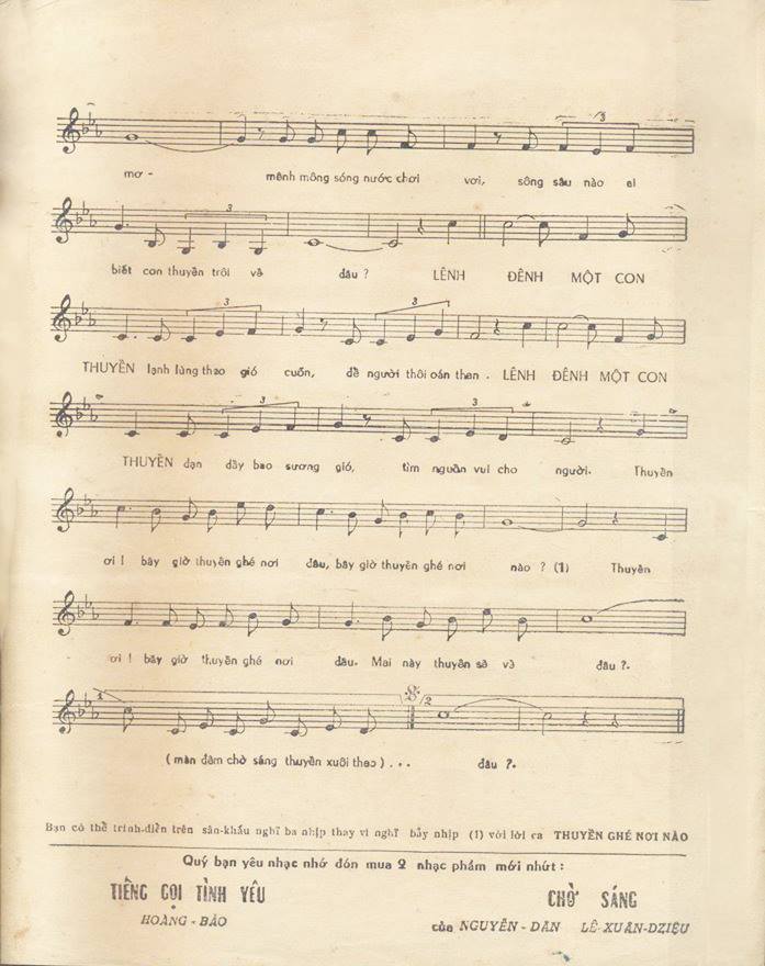Sheet nhạc Lênh đênh một con thuyền - Trang 3