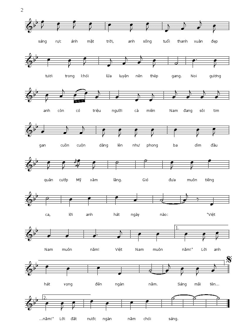 Sheet nhạc Lời anh vọng mãi ngàn năm - Trang 2