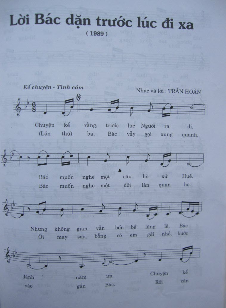 Sheet nhạc Lời Bác dặn trước lúc đi xa - Trang 1