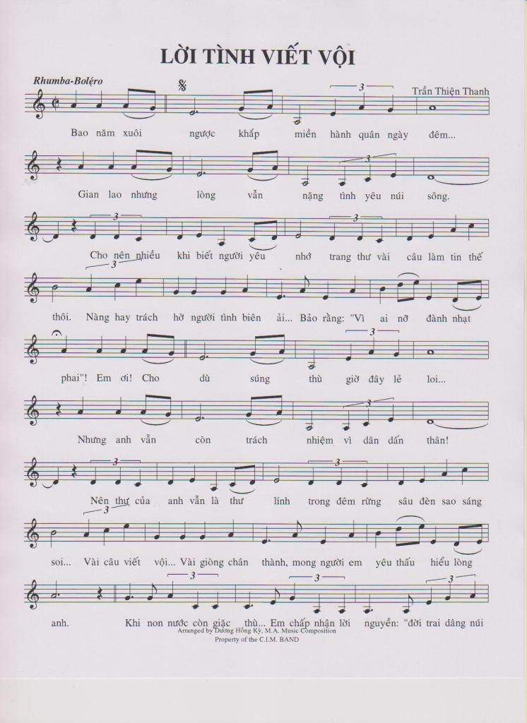 Sheet nhạc Lời tình viết vội (Thư ngoài biên trấn) - Trang 5
