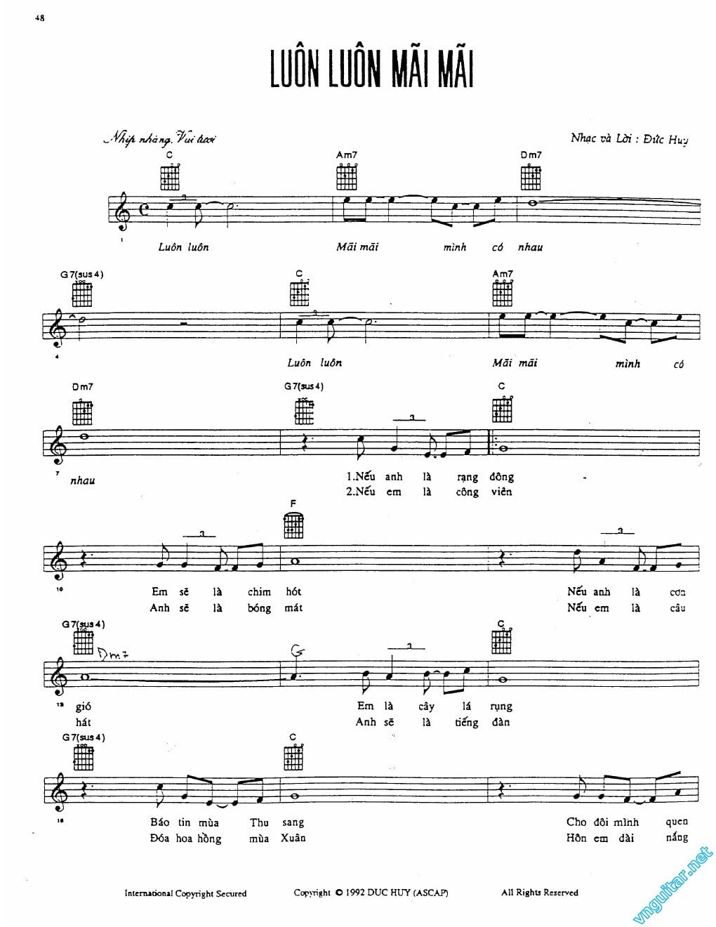 Sheet nhạc Luôn luôn mãi mãi - Trang 1