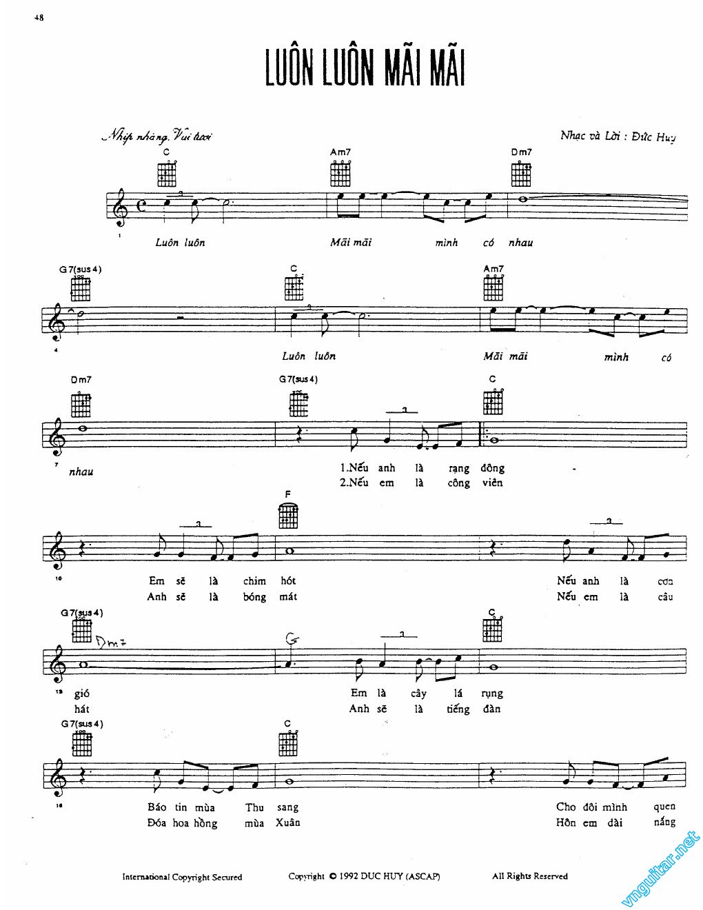 Sheet nhạc Luôn luôn mãi mãi - Trang 1