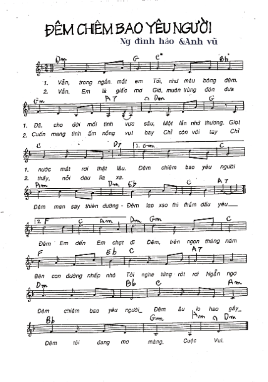Sheet nhạc Đêm chiêm bao yêu người - Trang 1