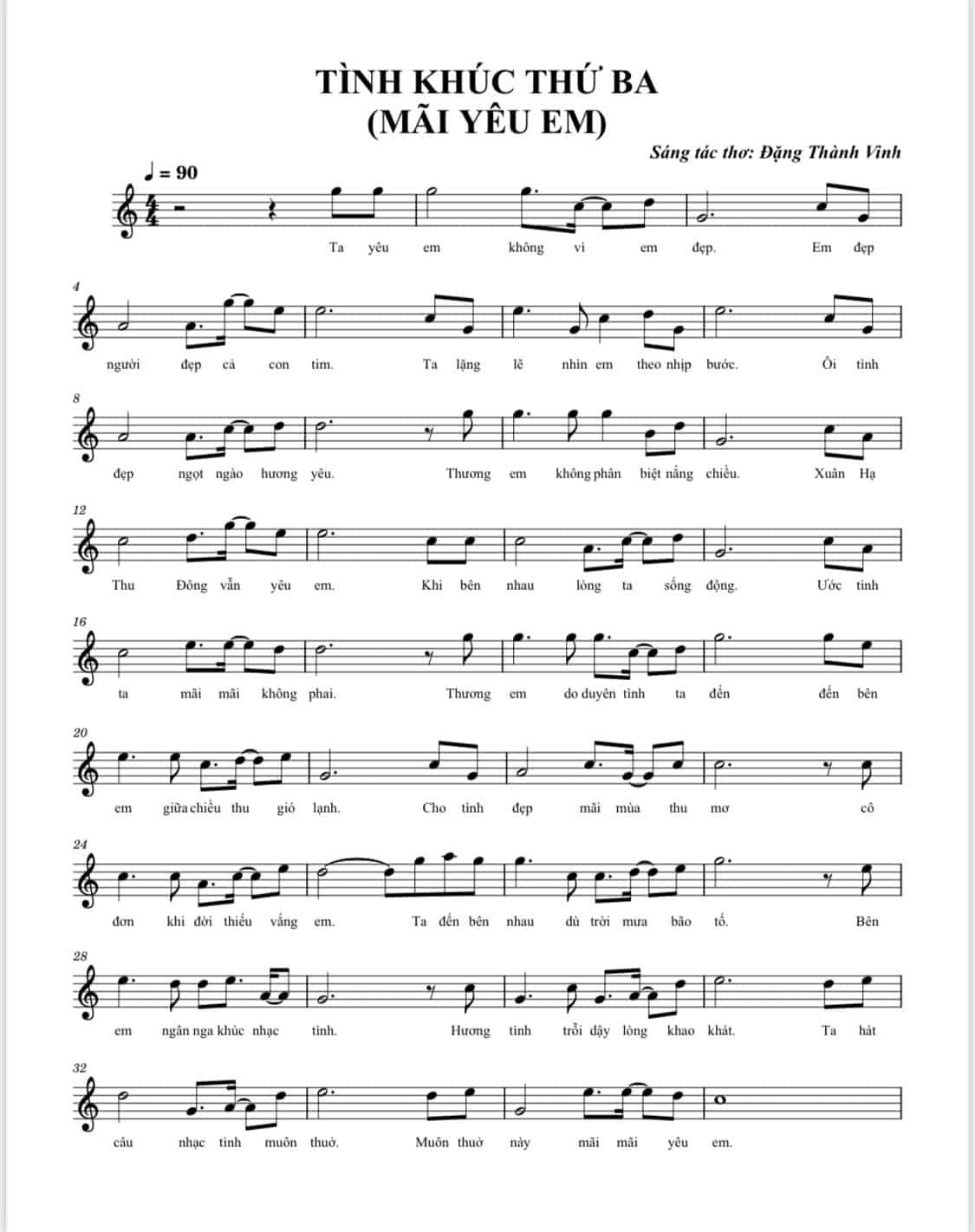 Sheet nhạc Mãi yêu em - Trang 1