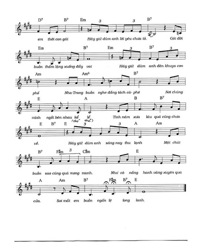 Sheet nhạc Mắt em buồn - Trang 2