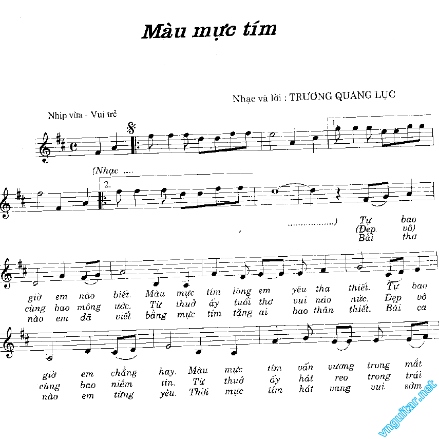 Sheet nhạc Màu mực tím - Trang 1