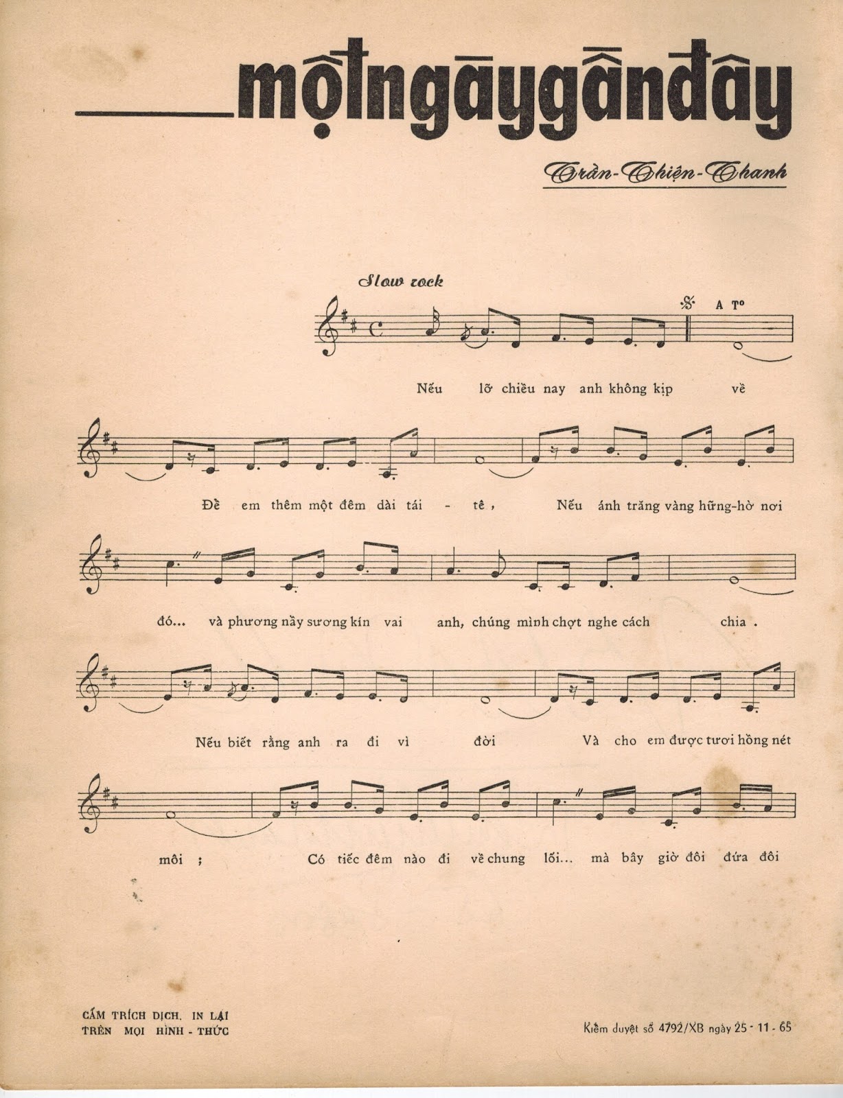 Sheet nhạc Một ngày gần đây - Trang 2