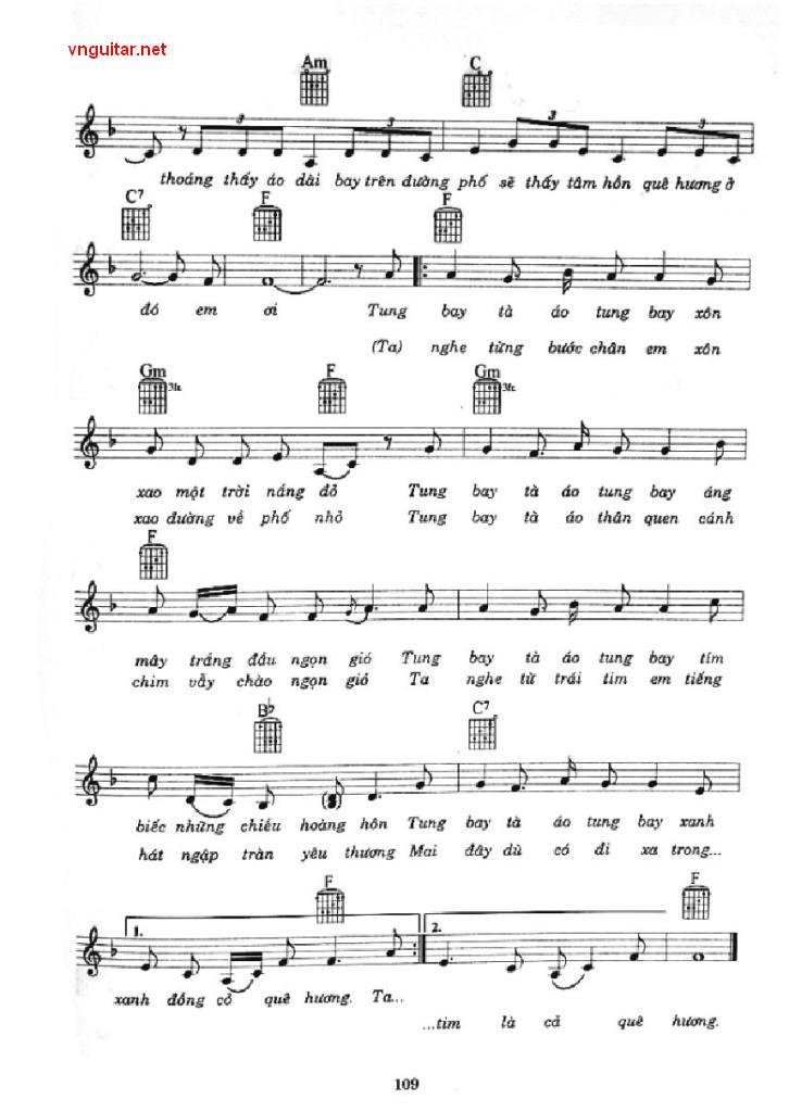 Sheet nhạc Một thoáng quê hương - Trang 2