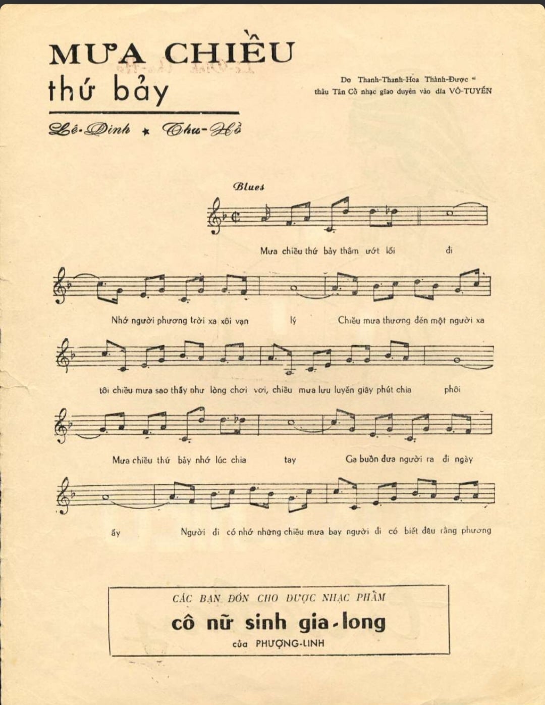 Sheet nhạc Mưa chiều Thứ Bảy - Trang 1