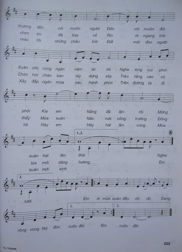 Sheet nhạc Mùa xuân đến rồi đó - Trang 2