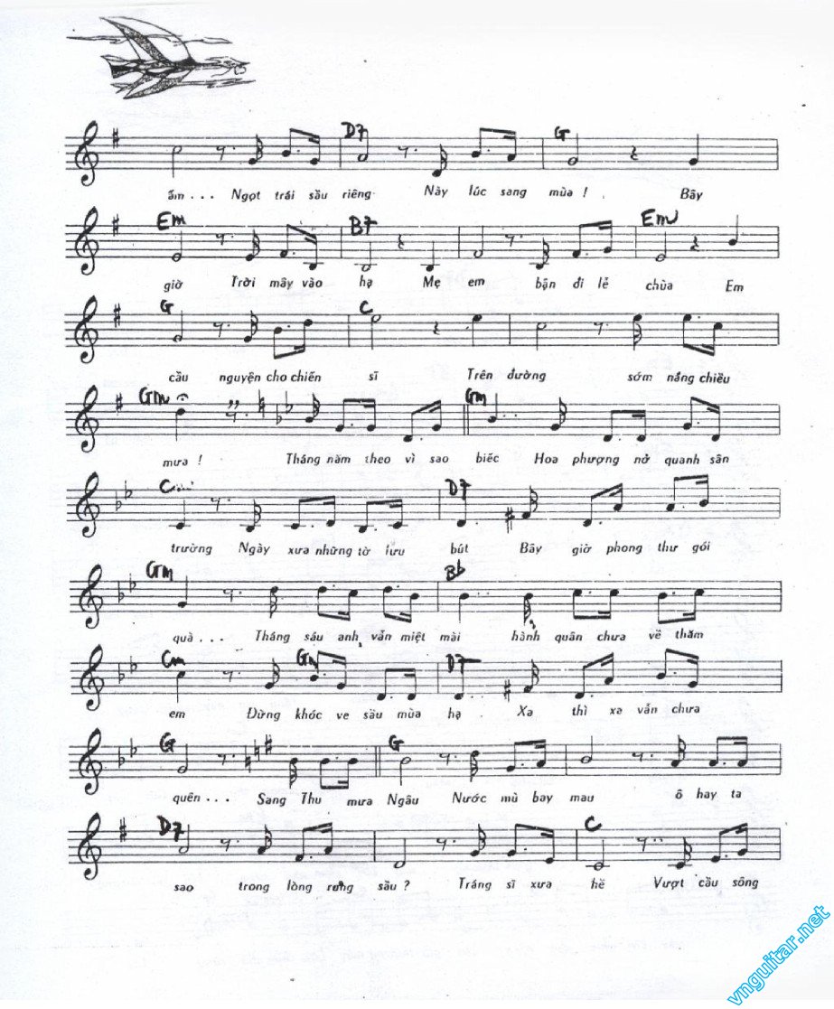 Sheet nhạc Mười hai tháng anh đi - Trang 2