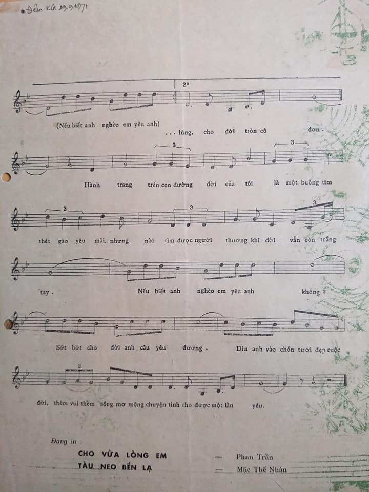 Sheet nhạc Nếu anh nghèo em yêu anh không? - Trang 3