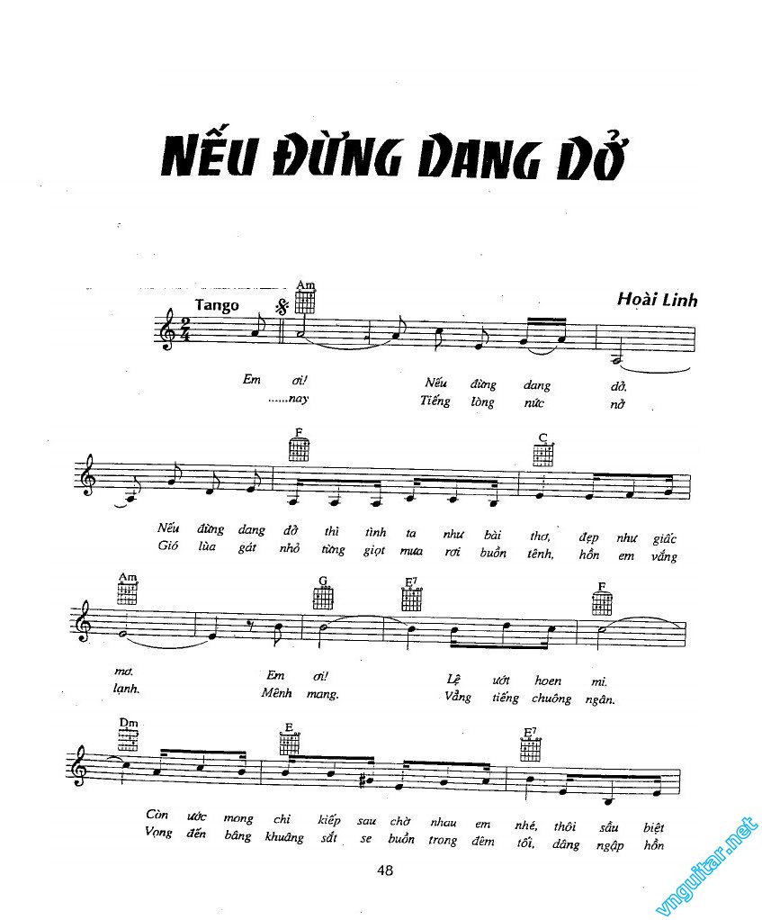 Sheet nhạc Nếu đừng dang dở - Trang 1