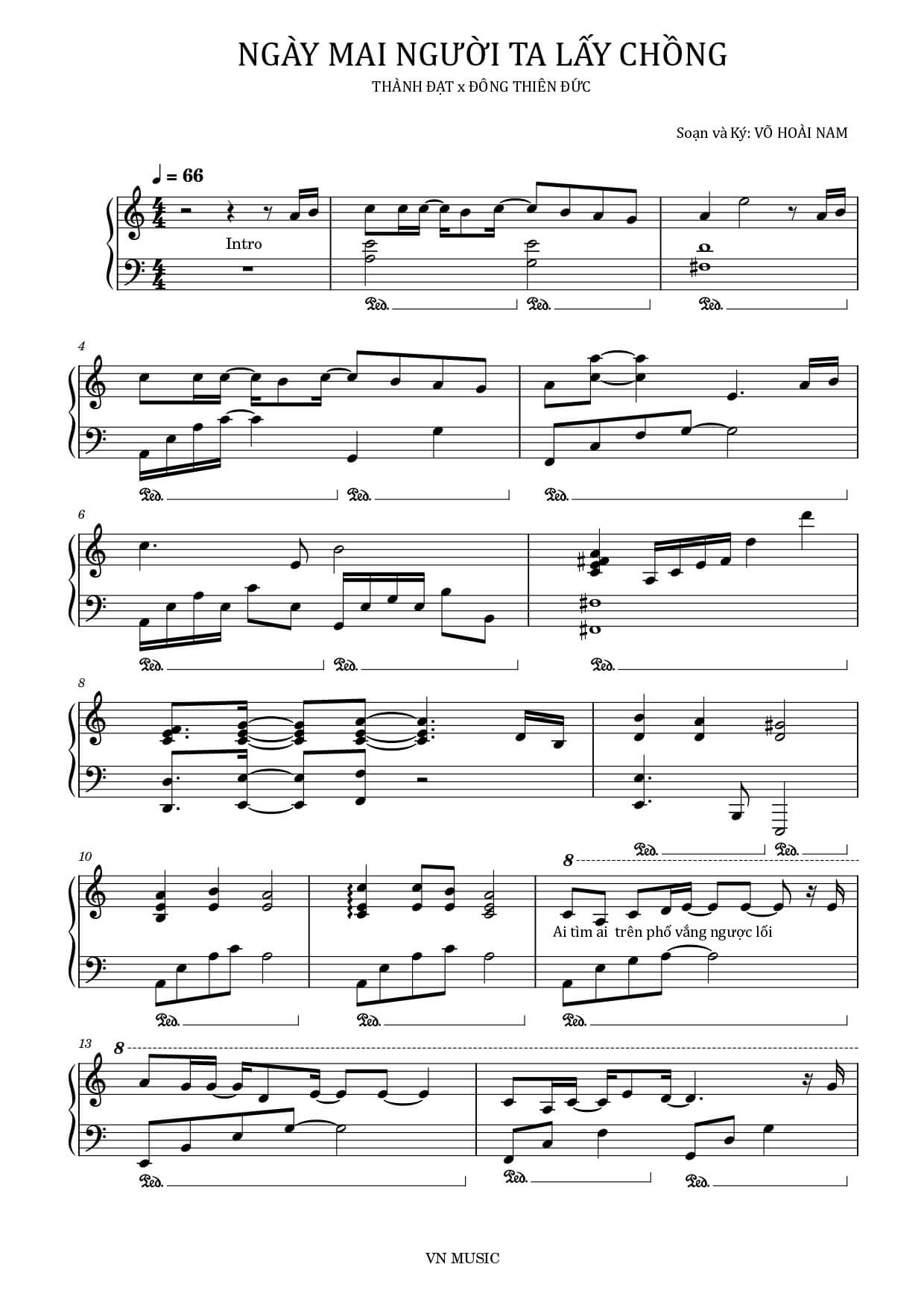 Sheet nhạc Ngày mai người ta lấy chồng - Trang 1